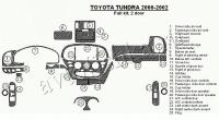 Декоративные накладки салона Toyota Tundra 2000-2002 2 двери, полный набор, 25 элементов.