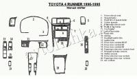Декоративные накладки салона Toyota 4 Runner 1996-1998 ручной, 21 элементов.