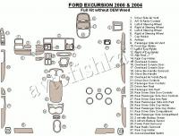 Декоративные накладки салона Ford Excursion 2000-2004 полный набор, 39 элементов.