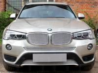 BMW X3 (14–) Защита радиатора Premium, хром, верх (2 части)