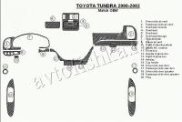 Декоративные накладки салона Toyota Tundra 2000-2002 4 двери, Соответствие OEM, 20 элементов.