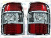 Mitsubishi Pajero (91-96) фонари задние светодиодные красно-белые с хромом, комплект 2 шт.