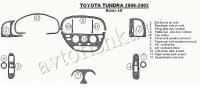 Декоративные накладки салона Toyota Tundra 2000-2002 2 & 4 двери, базовый набор, 12 элементов.