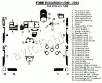 Декоративные накладки салона Ford Excursion 2000-2004 полный набор, OEM Match, 38 элементов.
