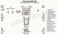 Декоративные накладки салона KIA Sorento 2003-2004 базовый набор, Автоматическая коробка передач