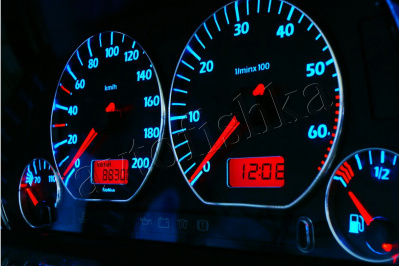 Volkswagen Vento / Jetta MK3 светодиодные шкалы (циферблаты) на панель приборов - дизайн 3
